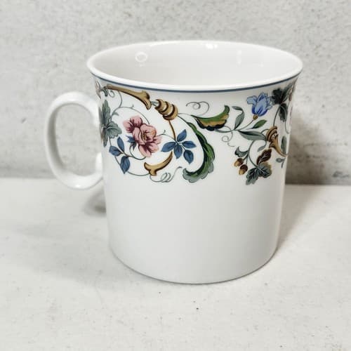 4 Mikasa Maxima “Laureate” Cups White Floral Design Bundle Lot - Thumbnail 4