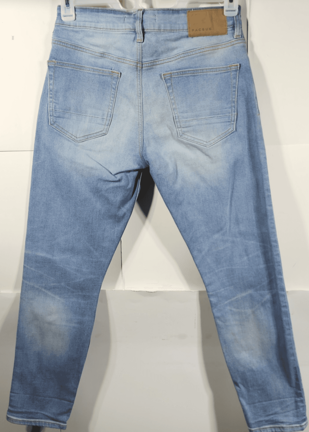 PacSun Jeans Men's 28x30 Light Blue Faded Denim Slim Taper Fit - Thumbnail 6