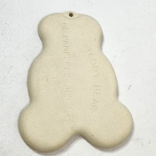 VTG The Pampered Chef Clay Teddy Bear Pottery Cookie Mold - Thumbnail 3