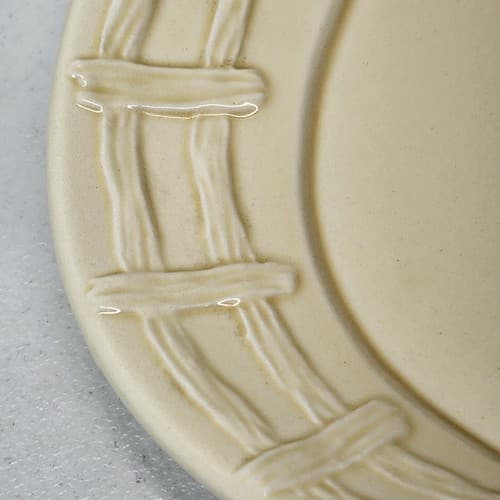 Vintage Marks & Rosenfeld Serving Tray Yellow Oval Cottage Country Fencing - Thumbnail 6