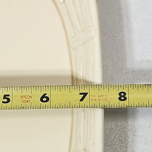 Vintage Marks & Rosenfeld Serving Tray Yellow Oval Cottage Country Fencing - Thumbnail 3
