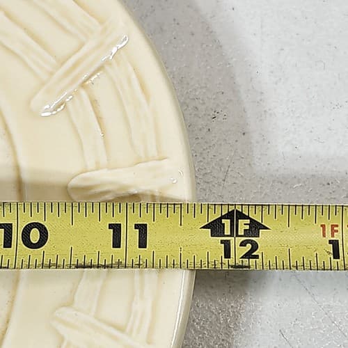 Vintage Marks & Rosenfeld Serving Tray Yellow Oval Cottage Country Fencing - Thumbnail 2