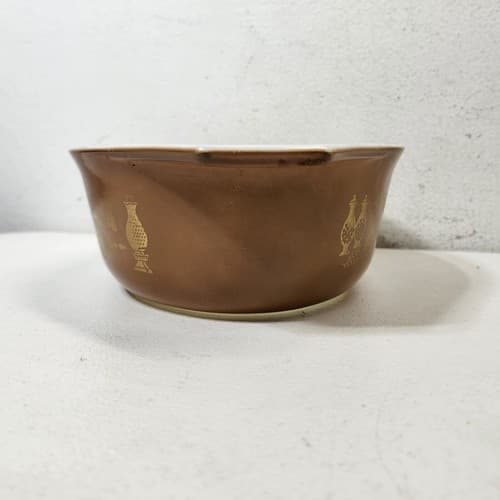 Pyrex Early Americana Eagle 043 Oval Casserole Dish 1.5Qt Brown - Thumbnail 7