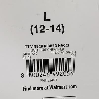 Time and Tru Women's L Shirt Ribbed Hacci V-neck Top Gray NEW - Thumbnail 8