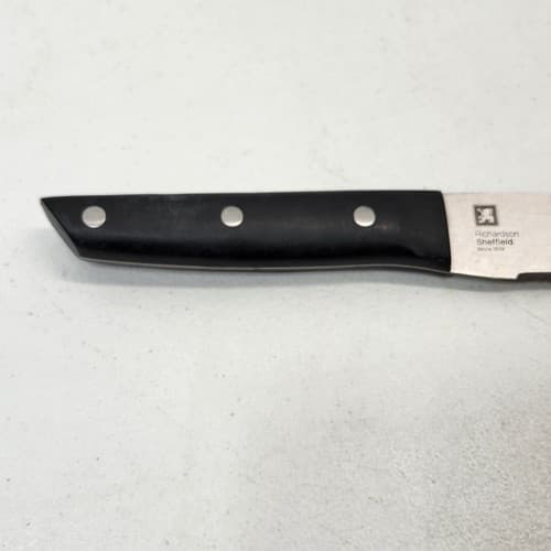 Richardson Sheffield Professional 8" Knife Full-Tang Triple Riveted Black Handle - Thumbnail 5