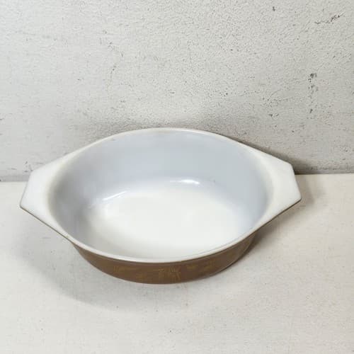 Pyrex Early Americana Eagle 043 Oval Casserole Dish 1.5Qt Brown - Thumbnail 2