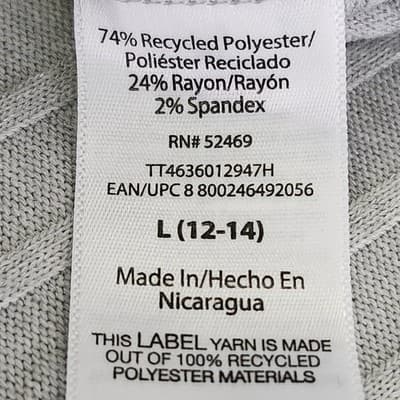 Time and Tru Women's L Shirt Ribbed Hacci V-neck Top Gray NEW - Thumbnail 9