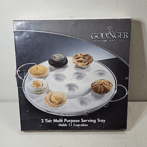 Godinger Silver Art Co. 2 Tier Multi Serving Tray Holds 11 Eggs - Thumbnail 8