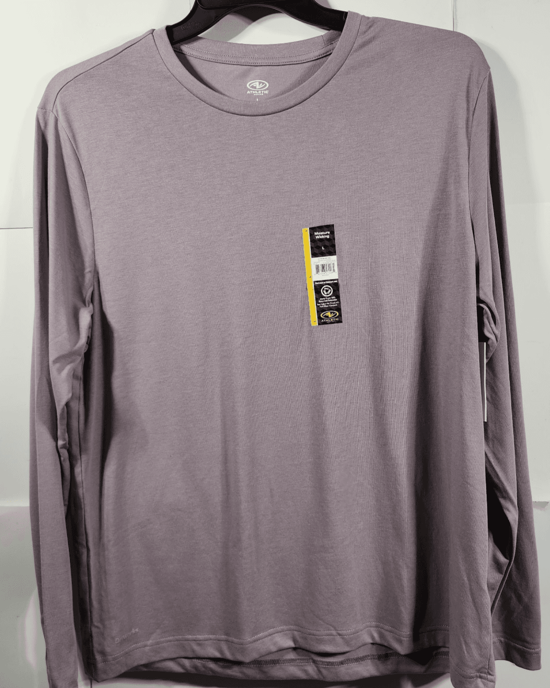 Men's T-Shirt Size Large Purple Long Sleeve Athletic Works Moisture Wicking - Thumbnail 5