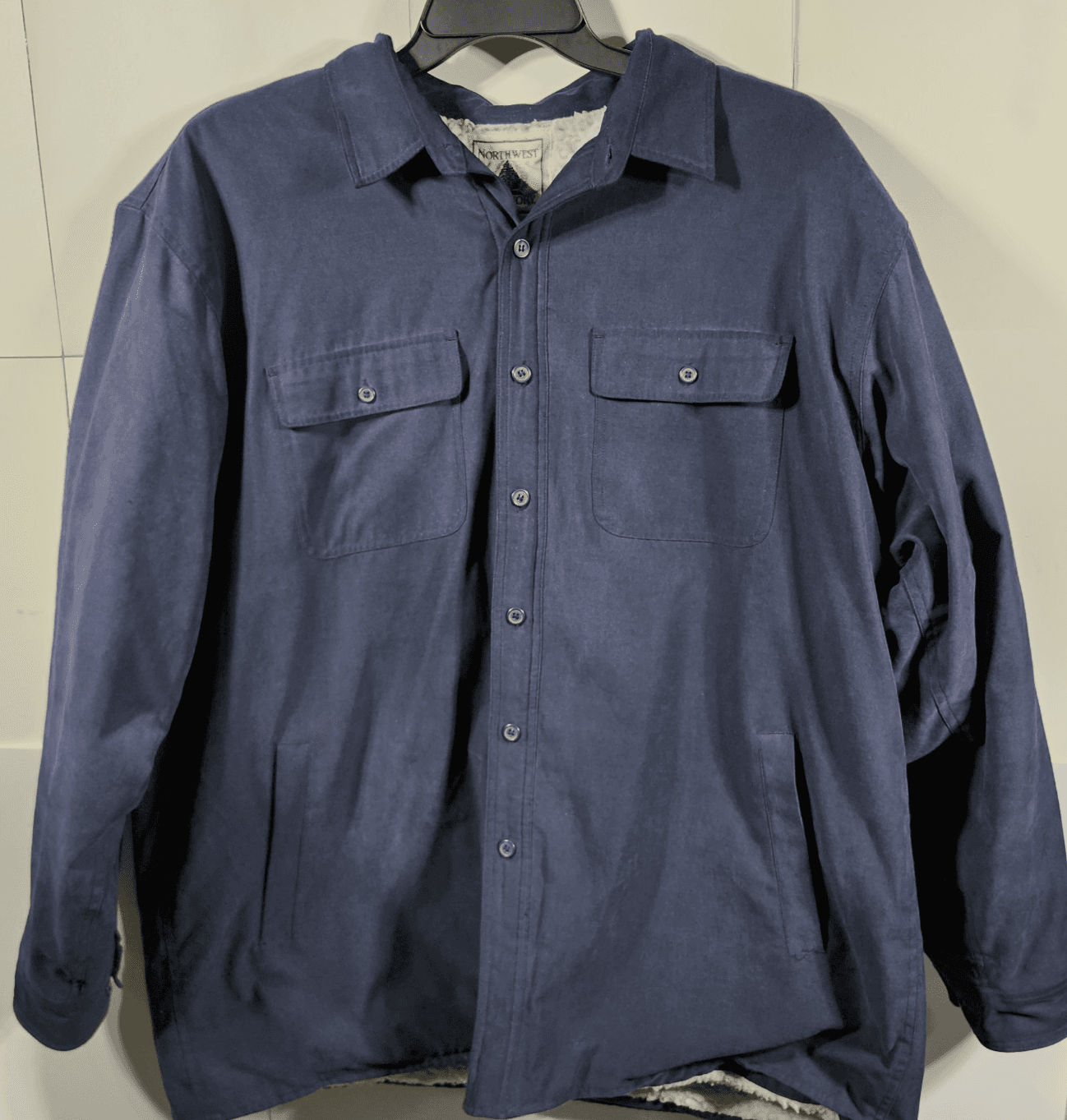 Northwest Territory Jacket Men's XL Blue Sherpa Lined Flannel Shacket Outdoor - Thumbnail 5