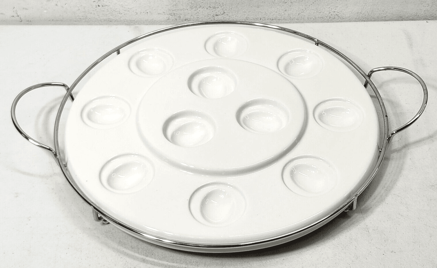 Godinger Silver Art Co. 2 Tier Multi Serving Tray Holds 11 Eggs - Thumbnail 2