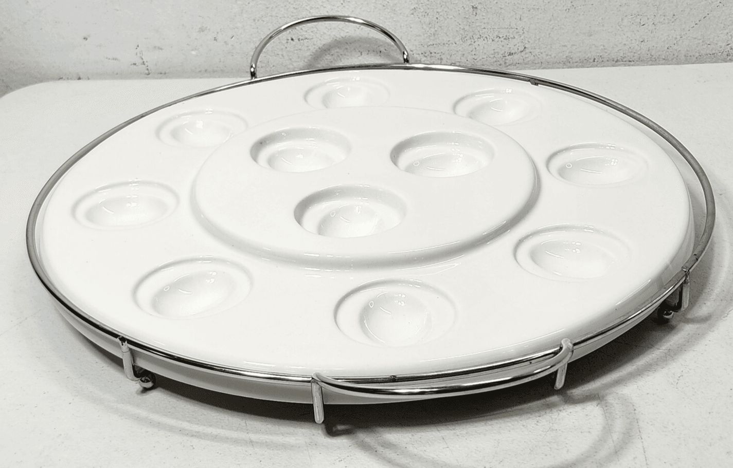 Godinger Silver Art Co. 2 Tier Multi Serving Tray Holds 11 Eggs - Thumbnail 4