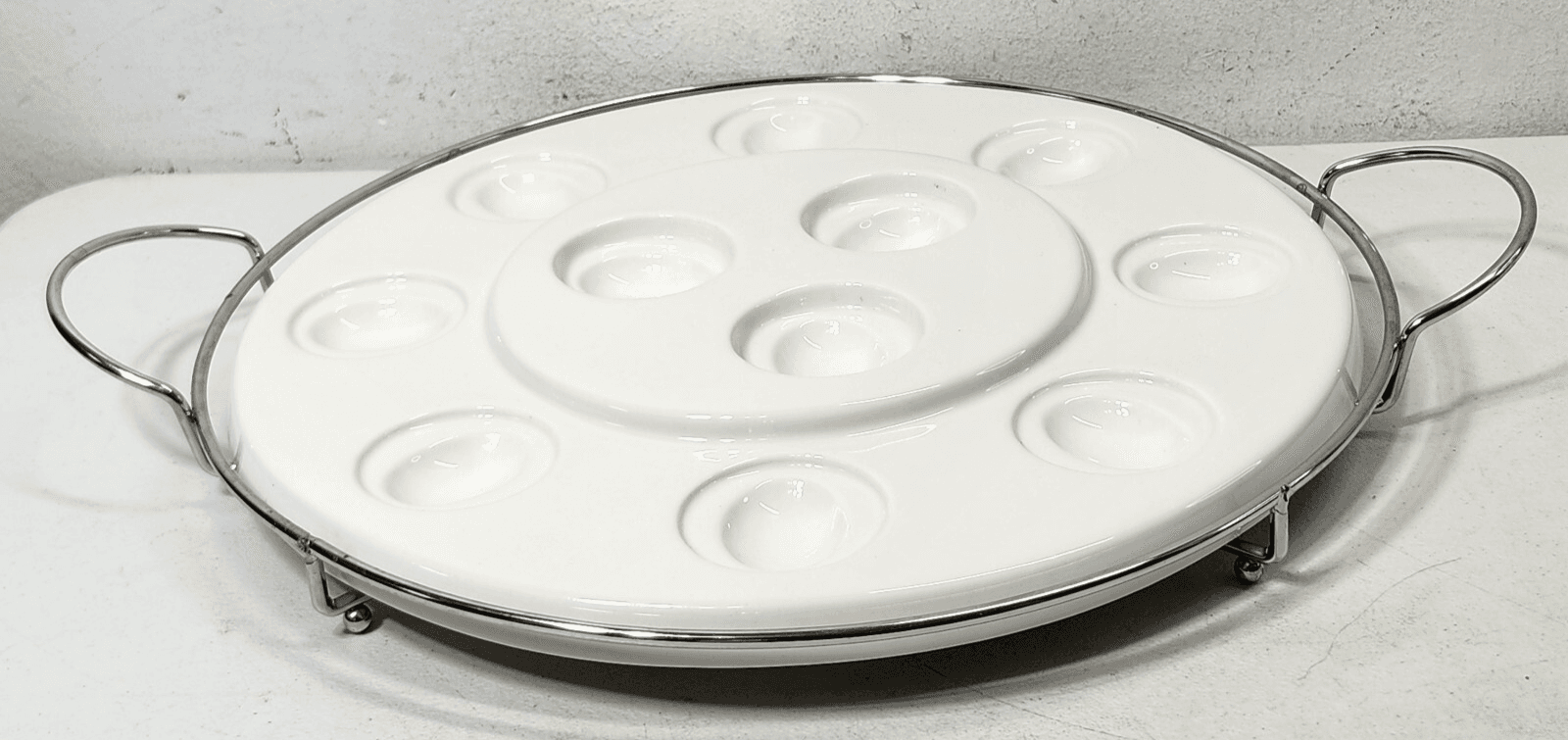 Godinger Silver Art Co. 2 Tier Multi Serving Tray Holds 11 Eggs - Thumbnail 5