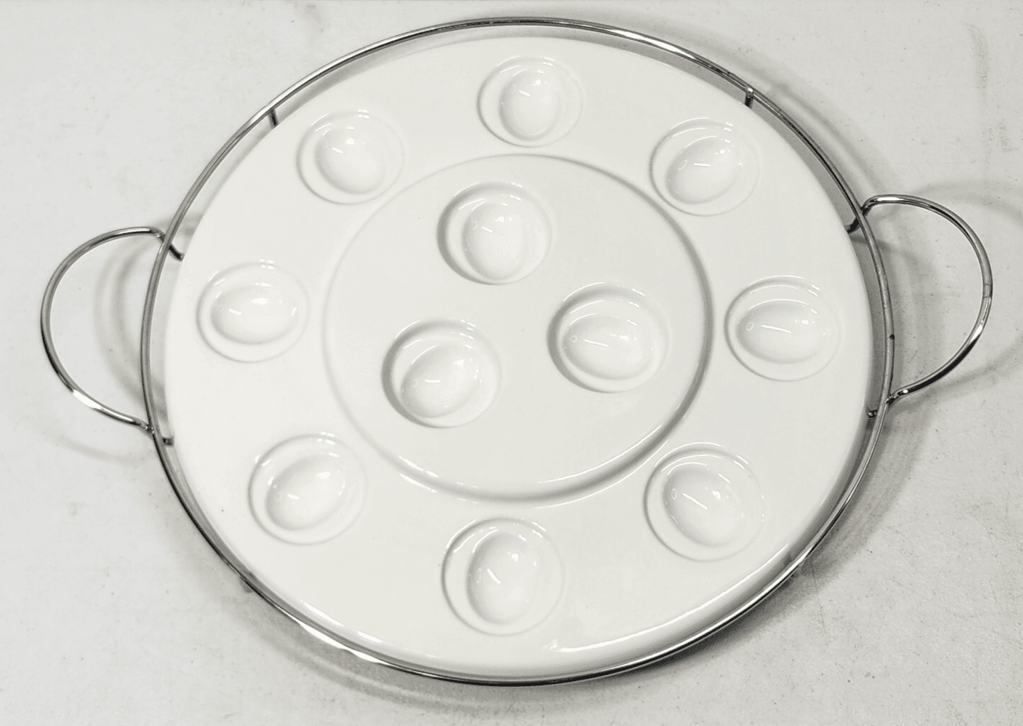 Godinger Silver Art Co. 2 Tier Multi Serving Tray Holds 11 Eggs - Thumbnail 3