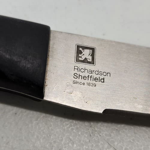 Richardson Sheffield Professional 8" Knife Full-Tang Triple Riveted Black Handle - Thumbnail 6