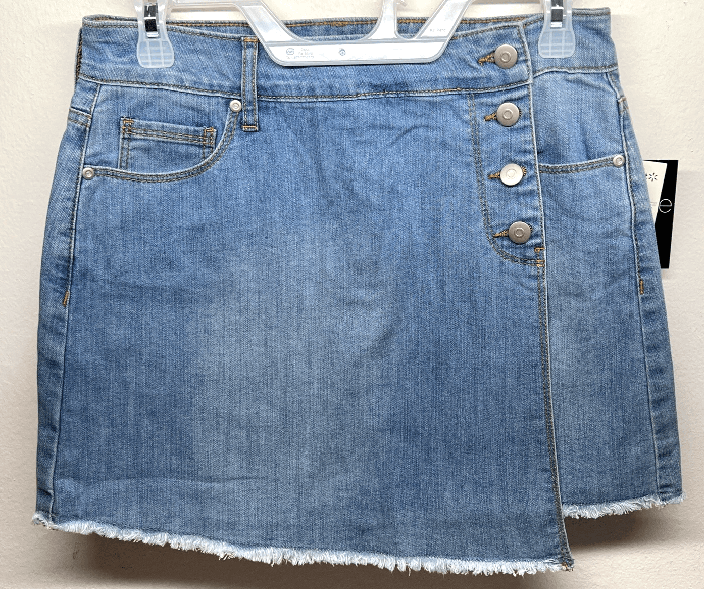 Energie Womens Jean Skirt Size 7 Faux Wrap Blue Denim NEW - Thumbnail 3