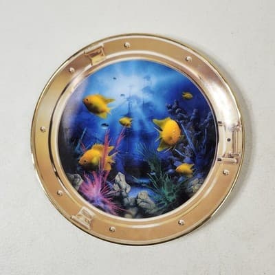 Royal Doulton Neptune's Porthole Decorative Collector Plate Fish Theme Decor - Thumbnail 2