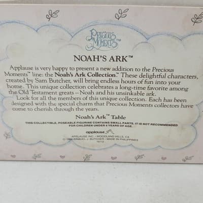 Vtg 1988 Applause Precious Moments Noah’s Ark Wooden Table - Thumbnail 8