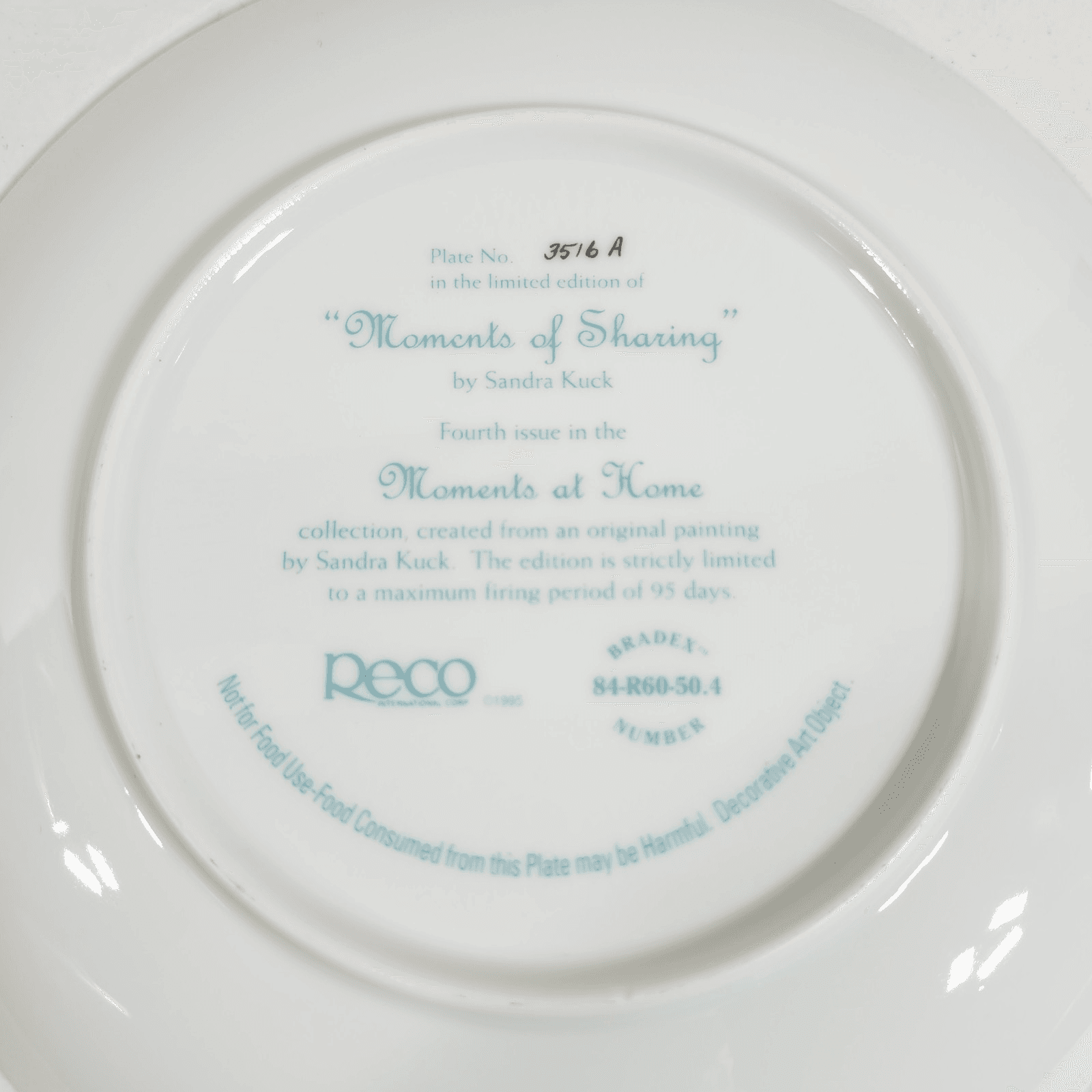 Moments of Sharing Sandra Kuck 8" Plate Moments at Home Bradford Exchange - Thumbnail 7