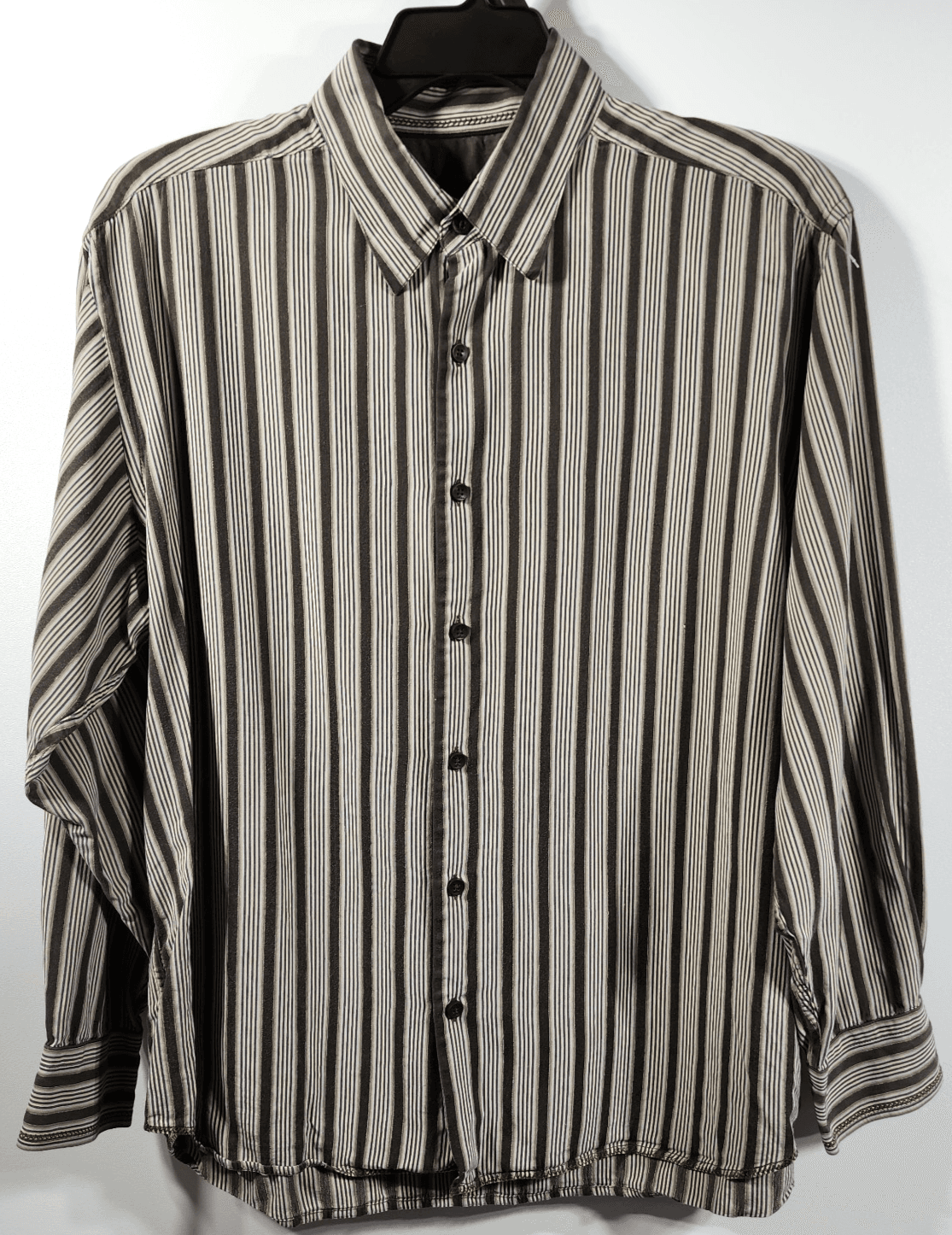 Tommy Bahama Striped 100% Silk Button Down Long Sleeve Men's Shirt Size XL - Thumbnail 5