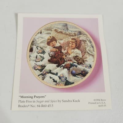 Morning Prayers Sandra Kuck 8" Plate Sugar And Spice Home Bradford Exchange - Thumbnail 4