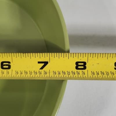 Green Melamine Round Dish Bowl Vintage 7.5" Plastic Made In USA - Thumbnail 5