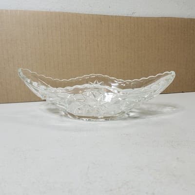 Vintage Anchor Hocking Star of David Banana Split Boat Gondola Bowl Dish 9.25" - Thumbnail 4