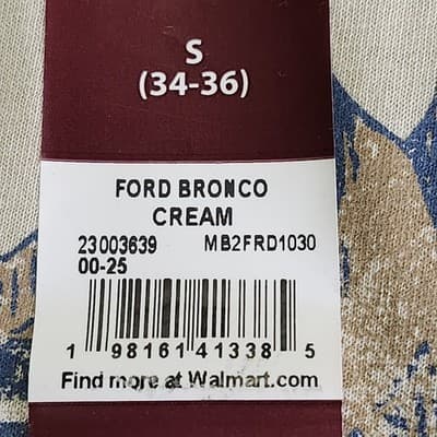 Ford Bronco Graphic Men's S T-Shirt Crew Neck Short Sleeve Beige NEW - Thumbnail 7