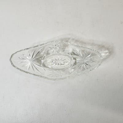Vintage Anchor Hocking Star of David Banana Split Boat Gondola Bowl Dish 9.25" - Thumbnail 5