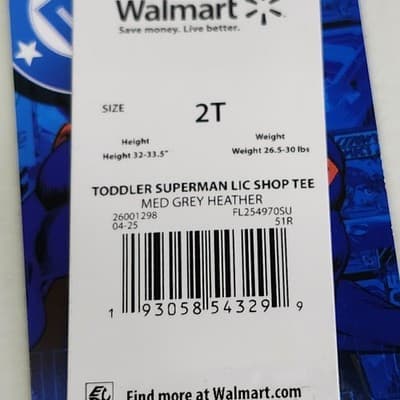 Toddler Boys Superman Graphic T-Shirt Size 2T Gray Superhero NEW - Thumbnail 7