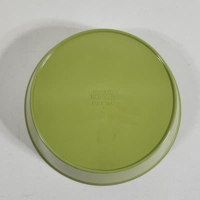 Green Melamine Round Dish Bowl Vintage 7.5" Plastic Made In USA - Thumbnail 3