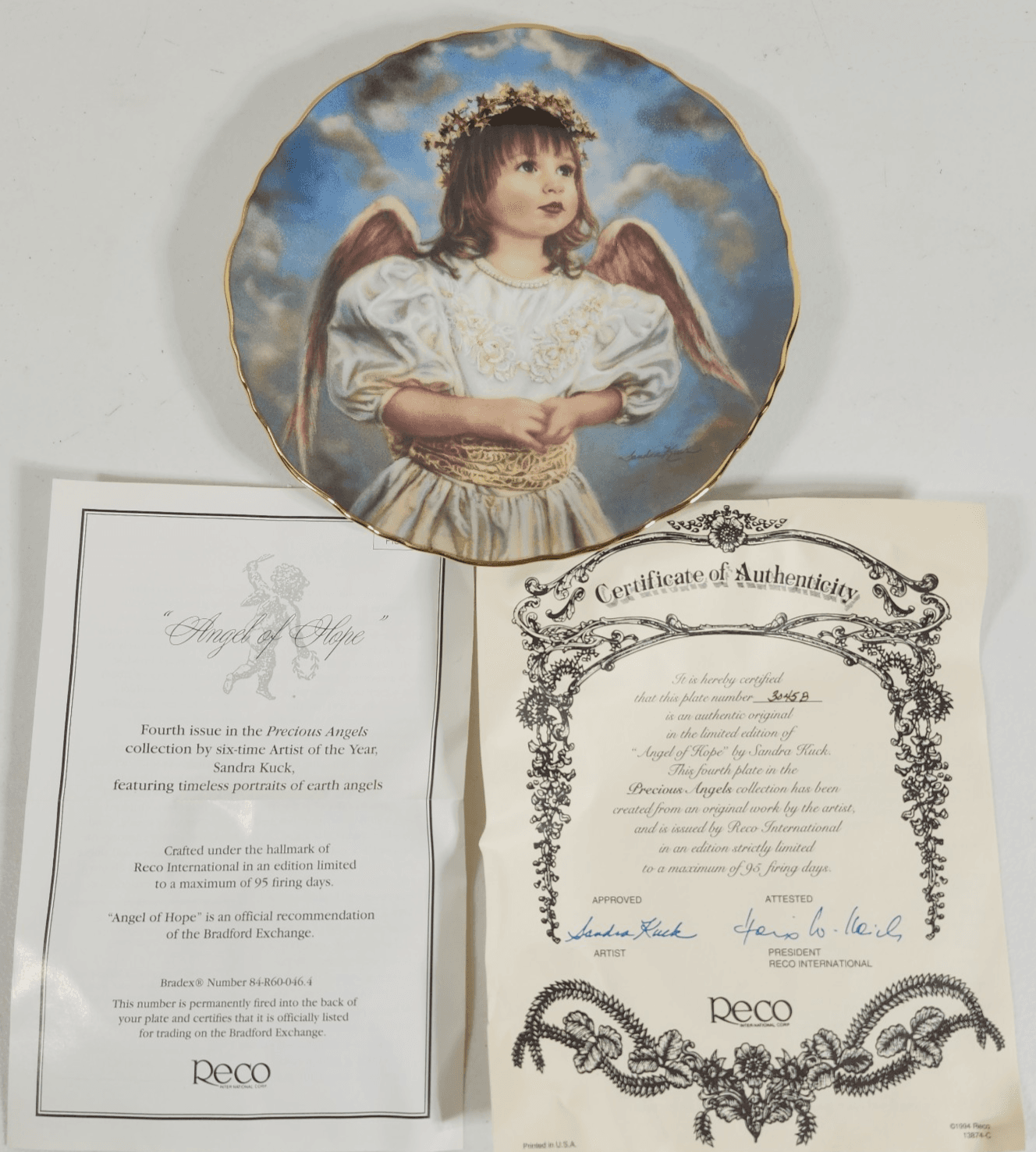 Angel Of Hope Sandra Kuck 7.5" Plate Moments at Home Bradford Exchange - Thumbnail 2