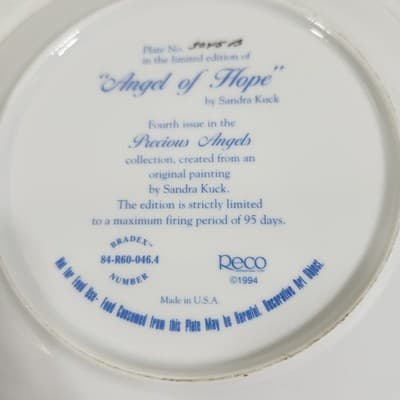 Angel Of Hope Sandra Kuck 7.5" Plate Moments at Home Bradford Exchange - Thumbnail 8