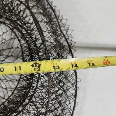 Vintage Fishing Metal Live Bait Basket Cage Collapsible Net Fish Keeper 14" - Thumbnail 6