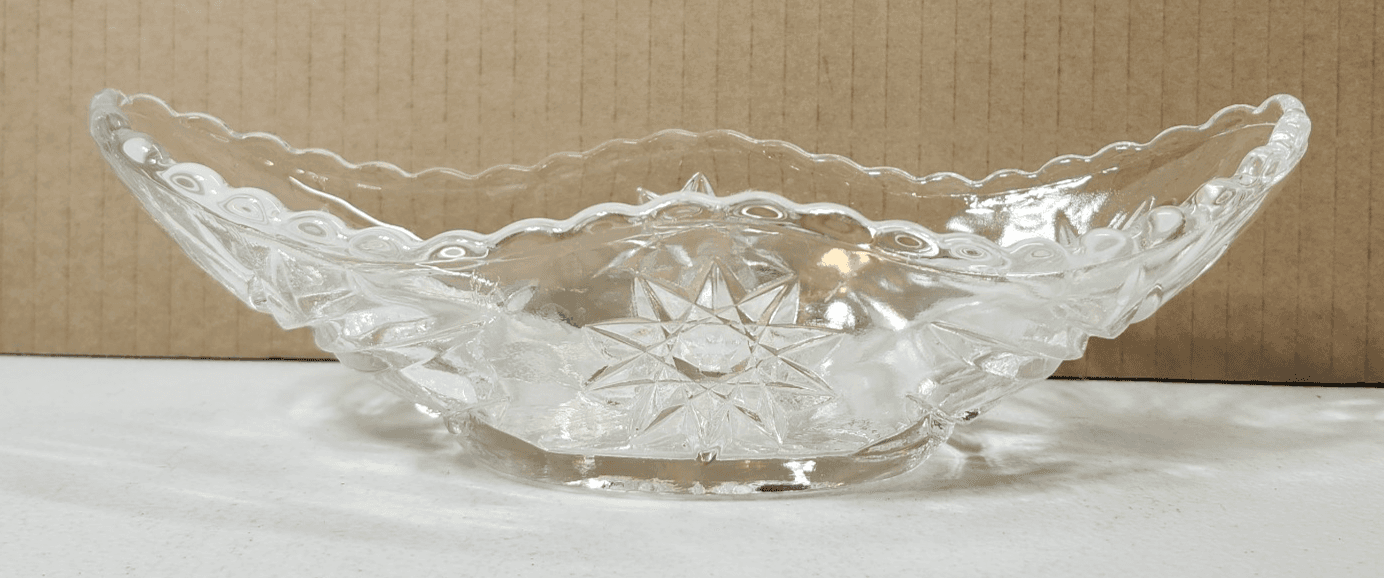 Vintage Anchor Hocking Star of David Banana Split Boat Gondola Bowl Dish 9.25" - Thumbnail 2
