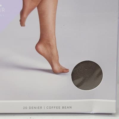 Silk Impressions Pantyhose 2 Pack Small Coffee Bean 20 Denier Shimmer Sheer - Thumbnail 3