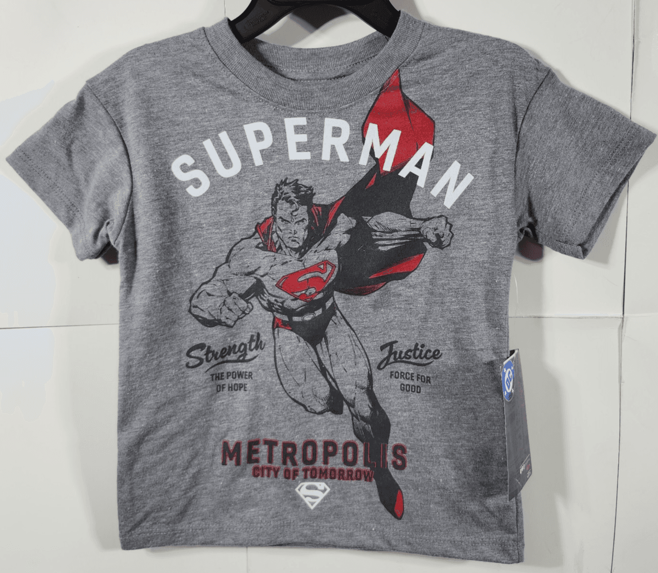 Toddler Boys Superman Graphic T-Shirt Size 2T Gray Superhero NEW - Thumbnail 5
