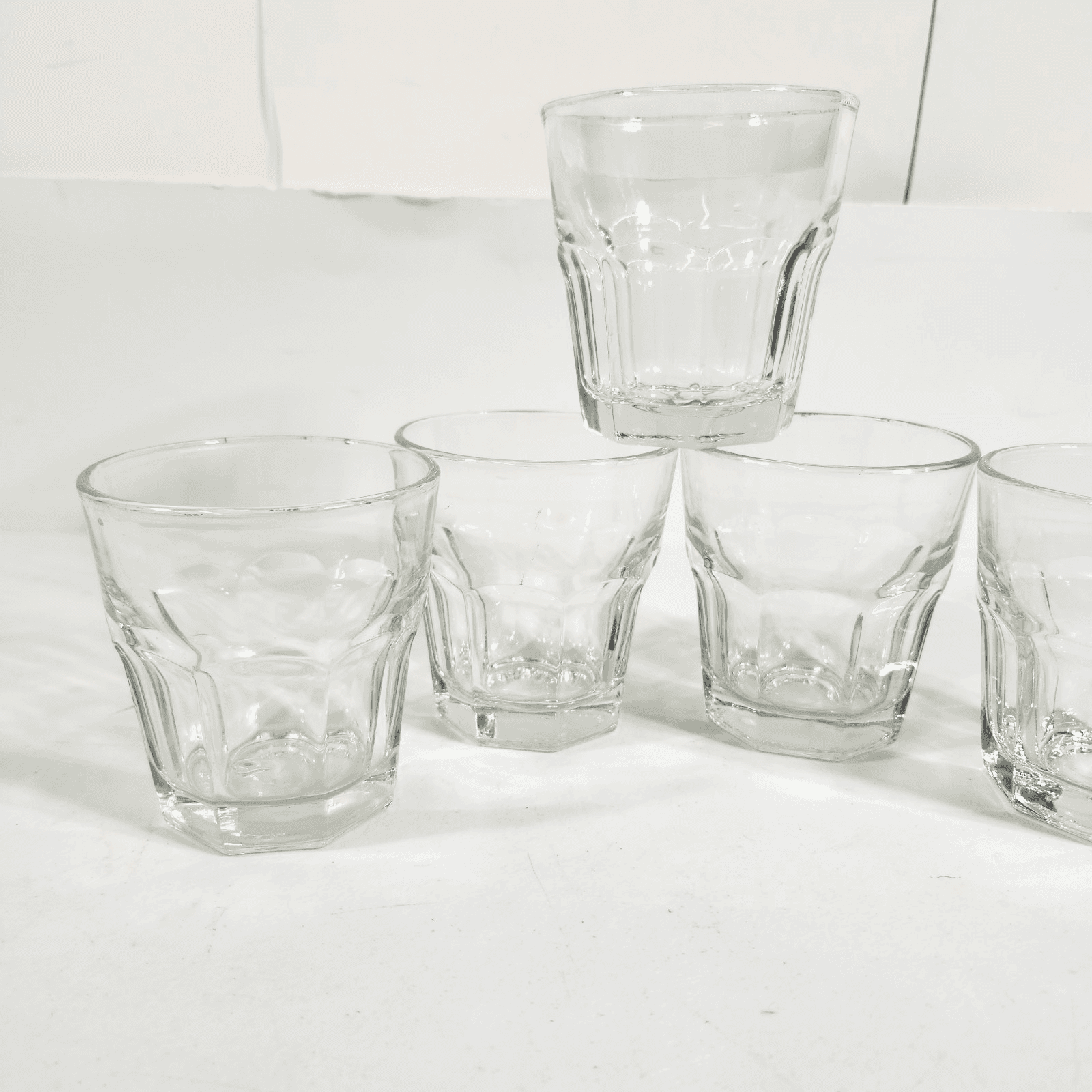 Eight Panel Libbey Duratuff Thick Glass Heavy Duty Home Bar Decor - Thumbnail 2