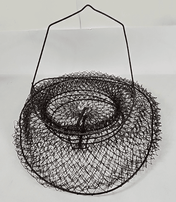 Vintage Fishing Metal Live Bait Basket Cage Collapsible Net Fish Keeper 14" - Thumbnail 7