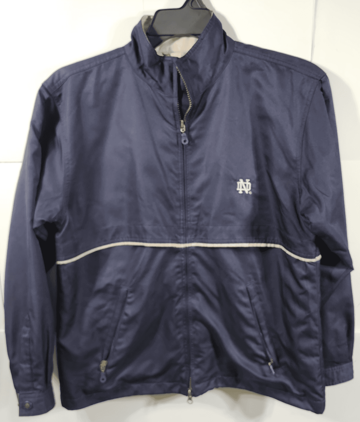 Vintage Notre Dame Cutter & Buck Weather Tec Vented Black Full Zip Windbreaker - Thumbnail 5