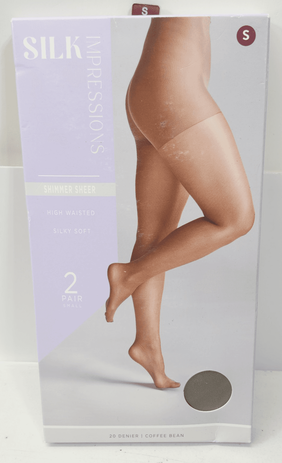Silk Impressions Pantyhose 2 Pack Small Coffee Bean 20 Denier Shimmer Sheer - Thumbnail 2