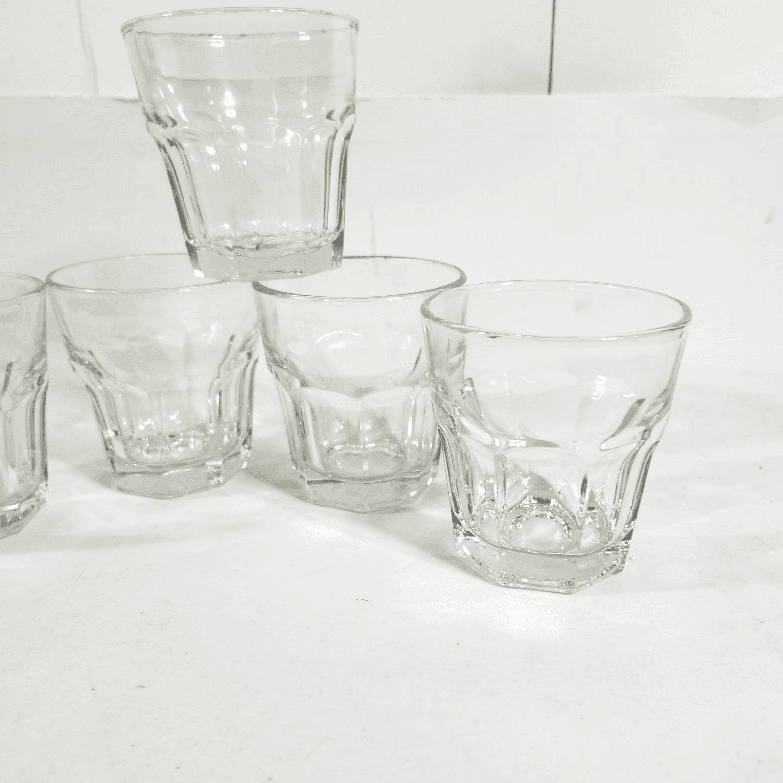 Eight Panel Libbey Duratuff Thick Glass Heavy Duty Home Bar Decor - Thumbnail 3