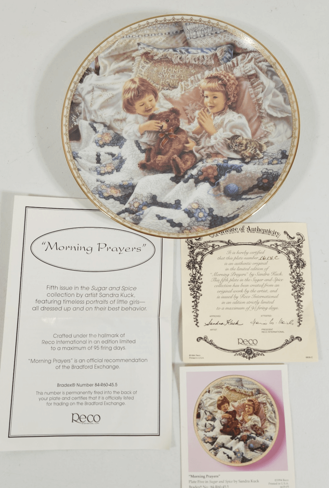 Morning Prayers Sandra Kuck 8" Plate Sugar And Spice Home Bradford Exchange - Thumbnail 2