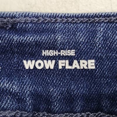 Old Navy Wow Flare Jeans Women's 6 Tall Blue Denim High Rise Stretch - Thumbnail 7