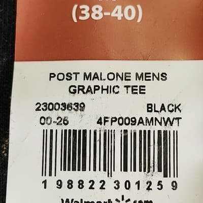 Posty Co. Men's M Post Malone Graphic T-Shirt Short Sleeve Black Cotton Knit - Thumbnail 8