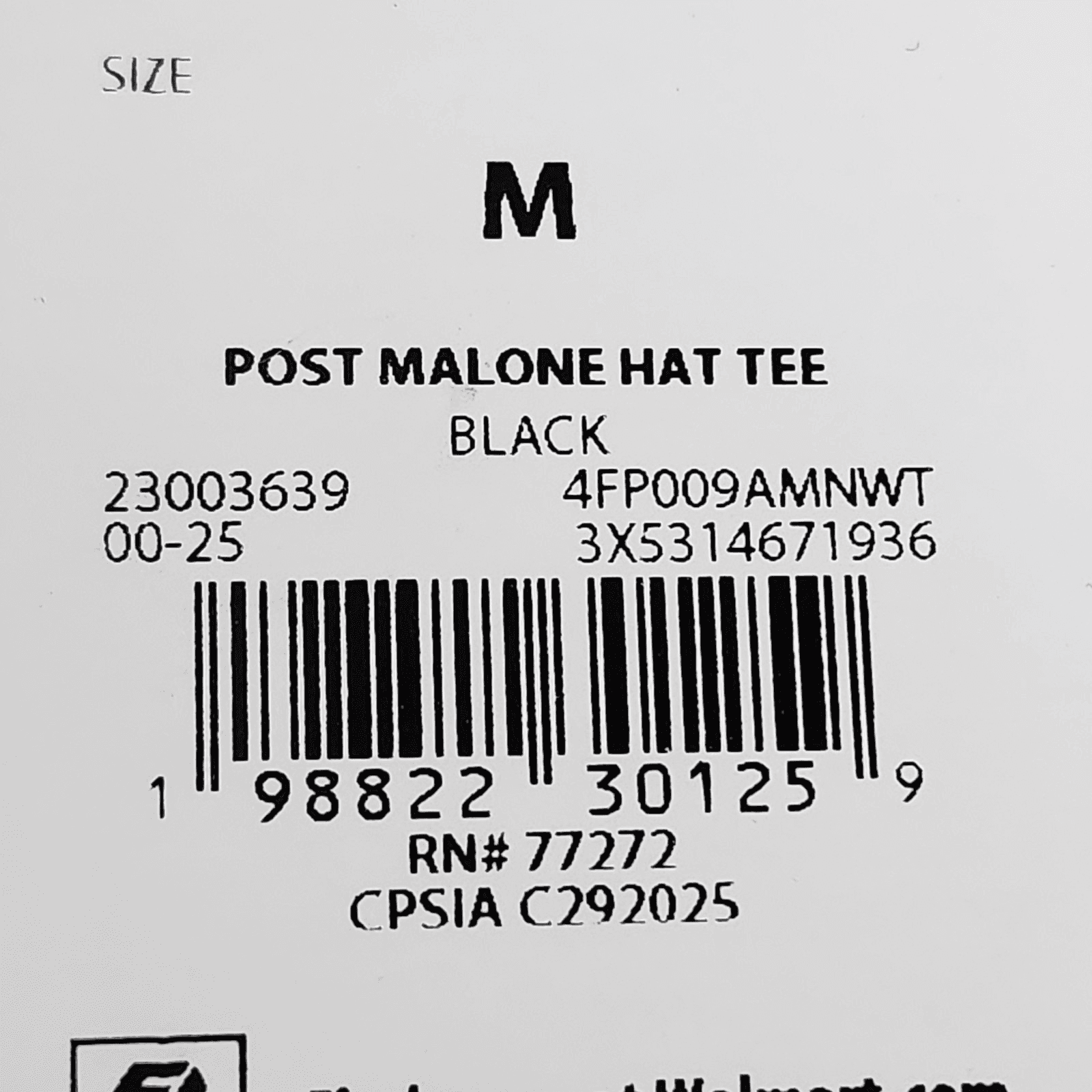 Posty Co. Men's M Post Malone Graphic T-Shirt Short Sleeve Black Cotton Knit - Thumbnail 7