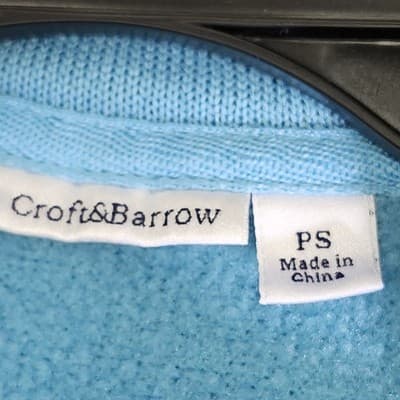 Croft & Barrow Womens Petite Small Striped Full Zip Sweater Blue Long Sleeve - Thumbnail 7