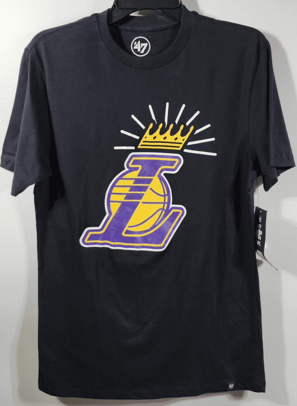 Los Angeles Lakers Men’s S Tshirt Black Short Sleeve Lebron 47Brand NEW - Thumbnail 5