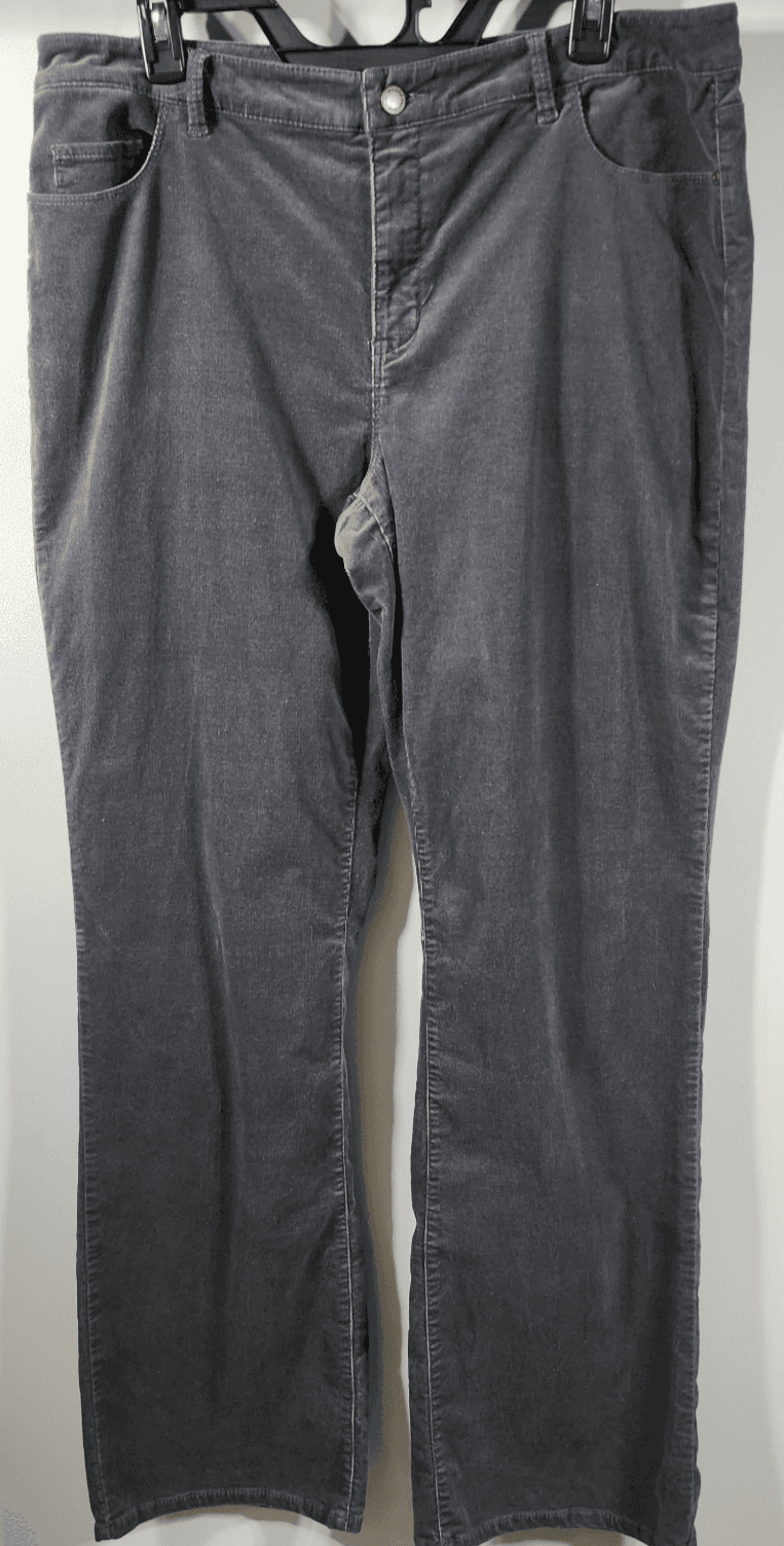 Coldwater Creek Women's 14 Natural Fit Bootcut Corduroy Pants Gray Stretch - Thumbnail 5