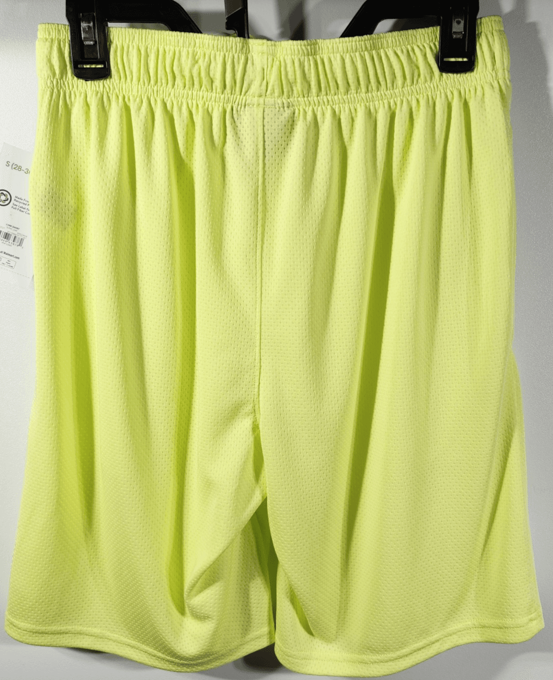 Athletic Works Men's S Shorts Yellow Elastic Waist Stretch 9" Inseam w/ Pockets - Thumbnail 4